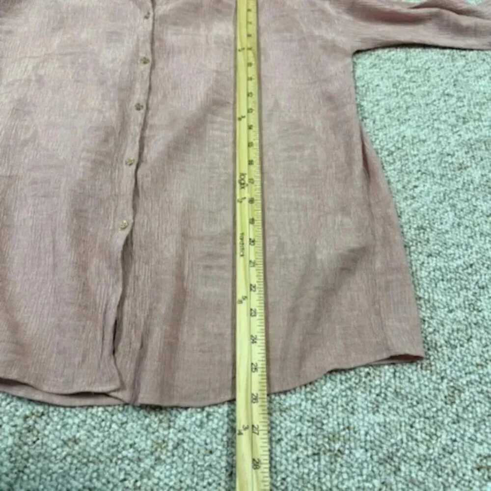 Zara Women’s Button Up Wrinkled Satin Effect Long Sleeve Shirt Size Small - Picture 8 of 9